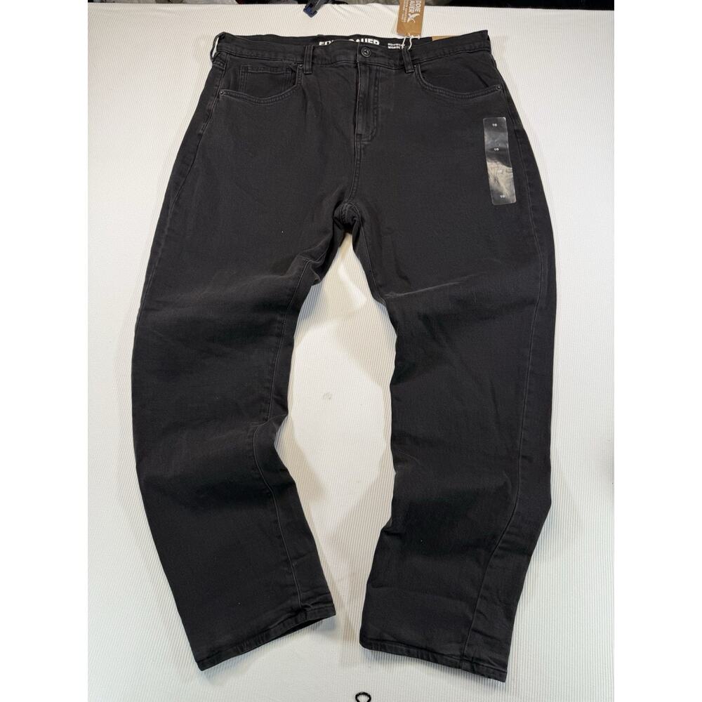 NWT Eddie Bauer Flannel Lined Boyfriend Jeans Black Women’s Size 16